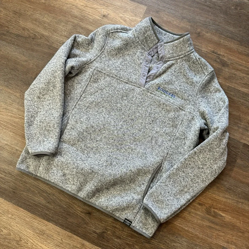 LL Bean Women's Sweater Fleece 1/4 Snap Pullover Sz XL Company Logo Better Sweat